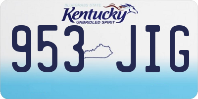 KY license plate 953JIG
