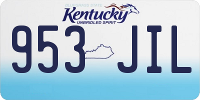 KY license plate 953JIL