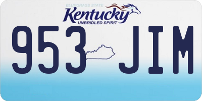 KY license plate 953JIM