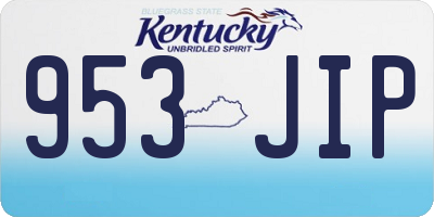 KY license plate 953JIP