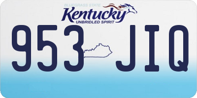 KY license plate 953JIQ