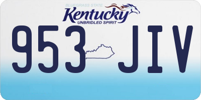 KY license plate 953JIV