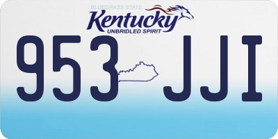 KY license plate 953JJI