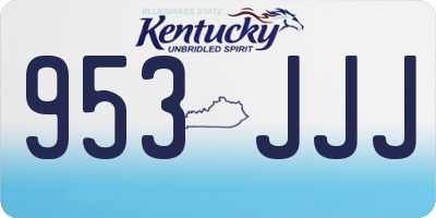 KY license plate 953JJJ