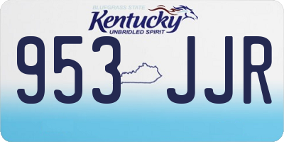 KY license plate 953JJR