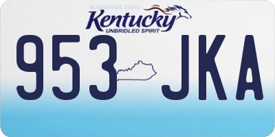 KY license plate 953JKA