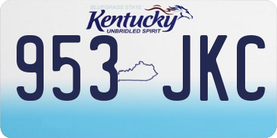 KY license plate 953JKC