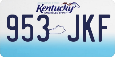 KY license plate 953JKF