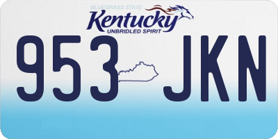 KY license plate 953JKN