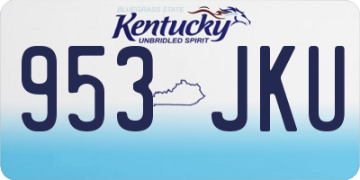KY license plate 953JKU