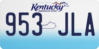 KY license plate 953JLA