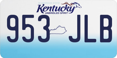 KY license plate 953JLB