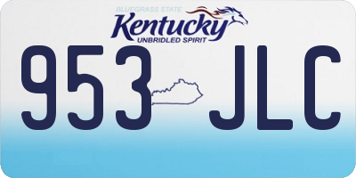 KY license plate 953JLC