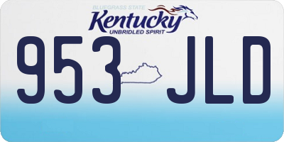 KY license plate 953JLD