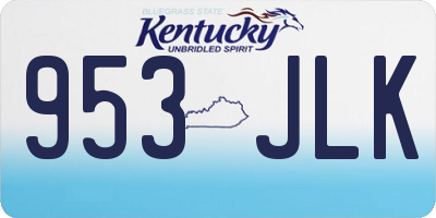 KY license plate 953JLK