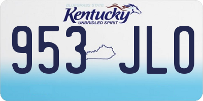 KY license plate 953JLO