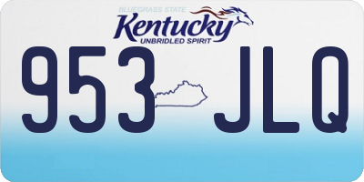 KY license plate 953JLQ