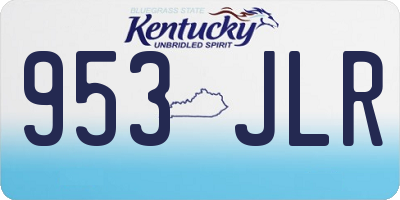 KY license plate 953JLR