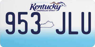 KY license plate 953JLU