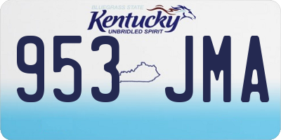 KY license plate 953JMA