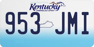 KY license plate 953JMI