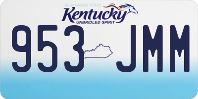 KY license plate 953JMM