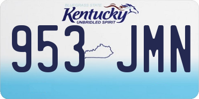 KY license plate 953JMN