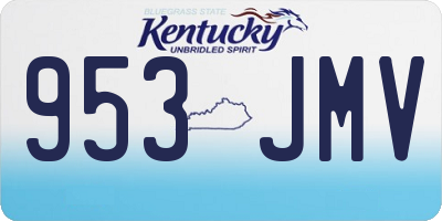 KY license plate 953JMV