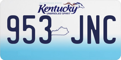 KY license plate 953JNC