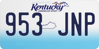 KY license plate 953JNP