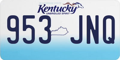 KY license plate 953JNQ