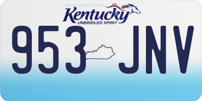 KY license plate 953JNV