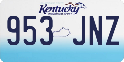 KY license plate 953JNZ