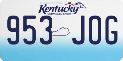 KY license plate 953JOG