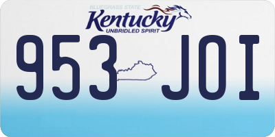 KY license plate 953JOI
