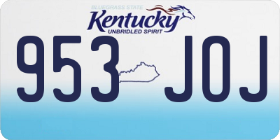 KY license plate 953JOJ