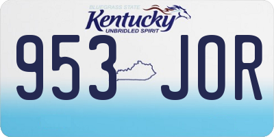 KY license plate 953JOR