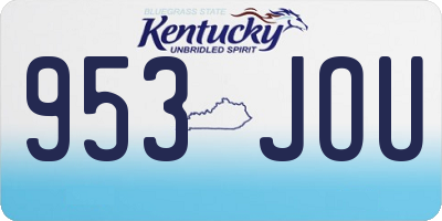 KY license plate 953JOU