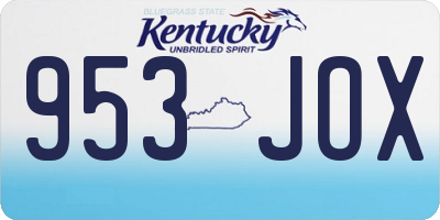KY license plate 953JOX