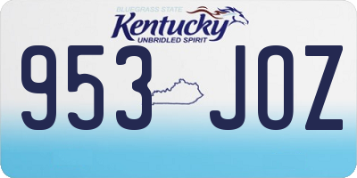 KY license plate 953JOZ