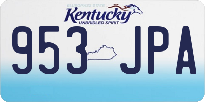 KY license plate 953JPA