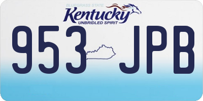 KY license plate 953JPB