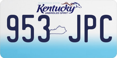 KY license plate 953JPC