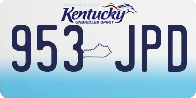 KY license plate 953JPD