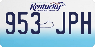 KY license plate 953JPH