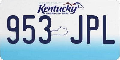 KY license plate 953JPL