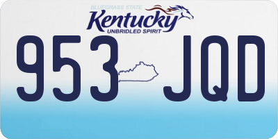 KY license plate 953JQD