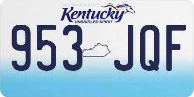 KY license plate 953JQF