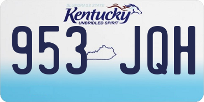 KY license plate 953JQH