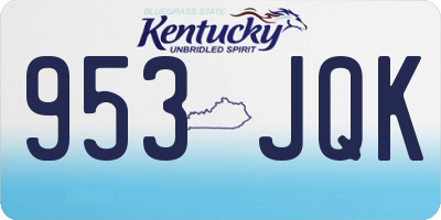 KY license plate 953JQK